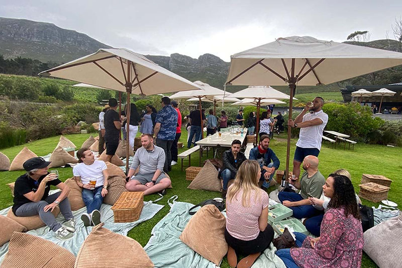 KRS staff at a yearend function, enjoying a picnic