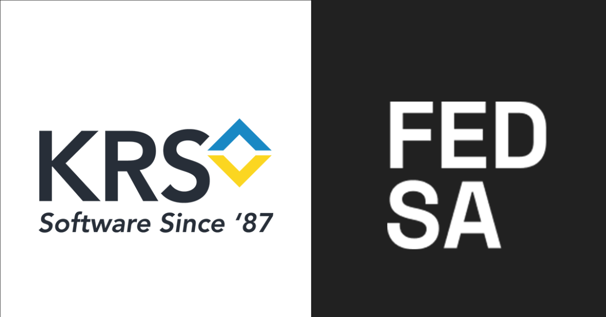 Graphic showing the KRS logo and the FEDSA logo